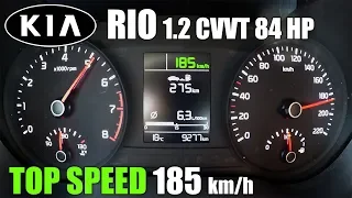 KIA RIO 1.2 84 hp - 185 km/h TOP SPEED + ACCELERATION