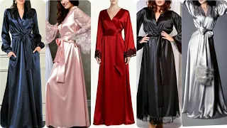 silk night dress//long nighty style//bride robe