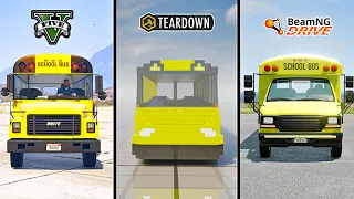 GTA 5 MINI SCHOOL BUS VS TEARDOWN MINI SCHOOL BUS VS BEAMNG MINI SCHOOL BUS - WHICH IS BEST?