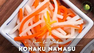 Kohaku Namasu Recipe (Japanese Pickled Daikon & Carrot Salad)