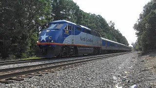 Amtrak Trains #80 & #75 Passing Through Raleigh with Awesome Horn Action