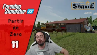 Fs22 / Partir de zéro / Mods Survie / Notre nouveau enclos à vaches !! #11