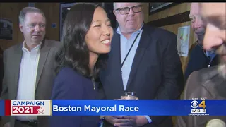 Michelle Wu Campaigns On Election Day In Boston