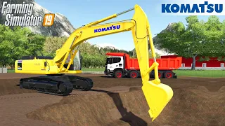 Farming Simulator 19 - KOMATSU PC300 Crawler Excavator Digging A Pit