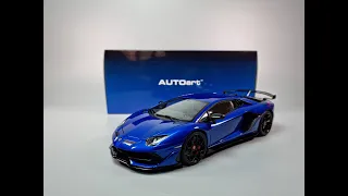 AUTOART Lamborghini Aventador SVJ Blu NethunsMetallic Blue