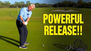 How to Release the Golf Club Powerfully (MORE DISTANCE!!)