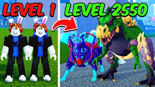 Noob To MAX LEVEL With KITSUNE and T-REX in Blox Fruits [FULL MOVIE]