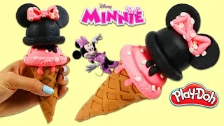 How to Make a Play Doh Disney Minnie Mouse Ice Cream Cone!