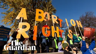 Protesters rally outside US supreme court during Mississippi abortion rights hearing