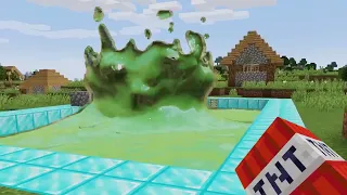 I put TNT in Realistic Slime Pool in Minecraft