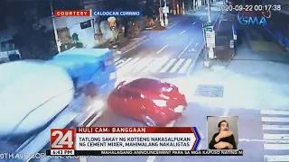 24 Oras: Tatlong sakay ng kotseng nakasalpukan ng cement mixer truck, himalang nakaligtas