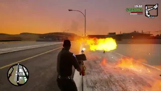 Burning pedestrians with a flame thrower in gta san andreas 🤣