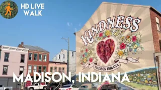 Exploring a Historic Rivertown. Madison, Indiana downtown. Early morning sunrise walk HD
