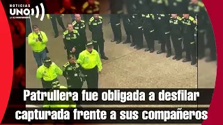 Patrullera capturada por desviar fondos fue FORZ4D4 a desfilar ESP0S4D4 frente a sus compañeros