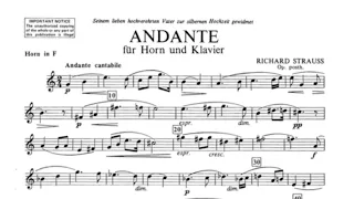 Richard Strauss - Andante for Horn and Piano (Audio + Score)