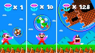 Mario Wonder. But Every Bubble Flower Makes Mario BLOW UP Everything | Game Animation