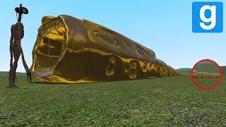 NEW GIANT GOLDEN TRAIN EATER WITH 99 CARRIAGES! Garry's Mod Leovincible Trevor Henderson Cartoon Cat