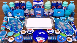 Series BLUE PEPSI Slime ! Mixing Random Things into GLOSSY Slime! Satisfying Slime Videos #102