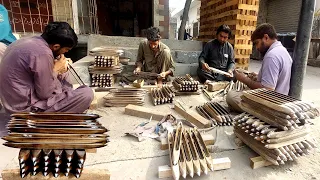 Wood Turning Process Manufacturing Of Power Loom Shuttle/Aluminum & Brass