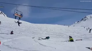 Horrifying video shows passengers flung from ski lift