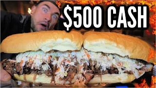 10LB DEATHLY GHOST PEPPER BBQ SANDWICH CHALLENGE | $500 BBQ SANDWICH | Legendary Bearwich Challenge