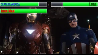 Loki Vs Captain America and Iron Man With Healthbars