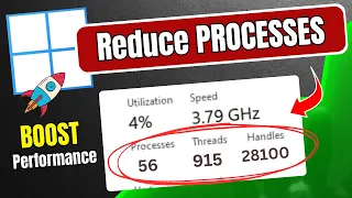 Reduce PROCESSES and THREADS in Windows 10/11🚀(Faster Performance & More FPS)