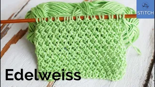 Edelweiss stitch knitting pattern: Easy, reversible, and it doesn't curl!