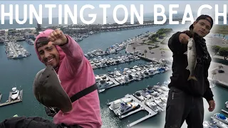 Salt Water Fishing w/ Surprise Catch | Huntington Beach