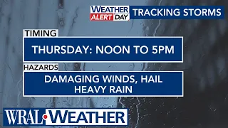 North Carolina Forecast: Damaging winds, heavy rain likely for Thursday's WRAL Weather Alert Day ⛈️