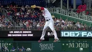 LAD@WSH: Rendon robs Uribe with a great leaping grab