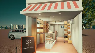 Small Bakery Shop & Cafe Design | Interior Design | Commercial Space Design | 240sqft