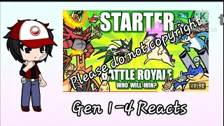 Pokemon Gen 1-4 React to pokemon starter battle royal