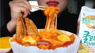 ASMR CHEESY SPICY TTEOKBOKKI RICE CAKE CHEWY EATING SOUNDS 오떡 리얼사운드 먹방 【咀嚼音】オットクのチーズトッポギ 食べる