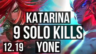 KATA vs YONE (MID) | 23/1/6, Legendary, 9 solo kills, 2.2M mastery, 1200+ games | EUW Master | 12.19