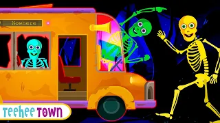 Midnight Magic With Five Skeletons On A Bus Song | Spooky Scary Rhymes By Teehee Town