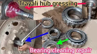 best Bearing cleaning || trolley tyre full greasing home || ट्रॉलीटायर ग्रीस कैसे करें घर पर