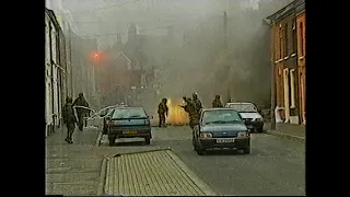 Woman soldier shot in New Lodge area of Belfast 12 Jan 1994 ITN news report.