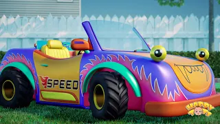 🚙Wheels On The Monster Car🚙 & Many More Rhymes | Nursery Rhymes for Kids | Happy Tots