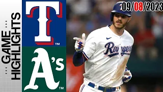 Oakland Athletics vs Texas Rangers GAME HIGHLIGHTS  [TODAY] September 08, 2023