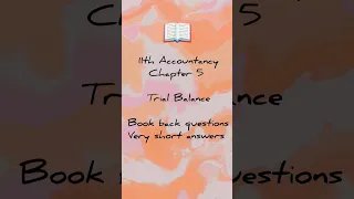 11TH ACCOUNTANCY| CHAPTER 5| TRIAL BALANCE| BOOK BACK| VERY SHORT ANSWERS| TAMIL| #learnmore