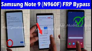 Samsung Note 9 (N960f) FRP Bypass U9 Android 10 Without PC