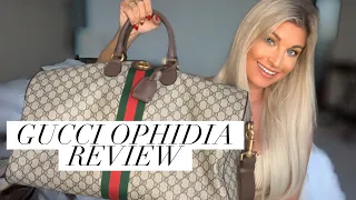 GUCCI OPHIDIA DUFFLE BAG REVIEW! Gucci Ophidia vs. Louis Vuitton Keepall