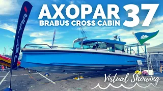 Axopar 37 Virtual Tour // 2021 BRABUS Cross Cabin in Miami Blue with aft cabin + toilet compartment!