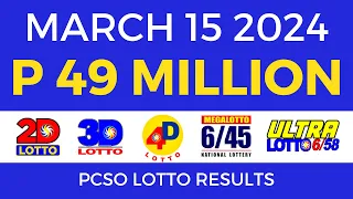 Lotto Result March 15 2024 9pm PCSO