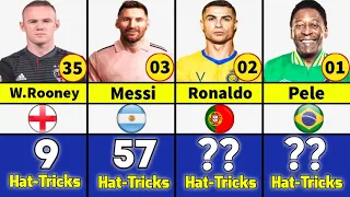 Top 40 Players With Most Hat-Tricks In Football History!