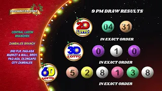 [LIVE] PCSO 9:00 PM Lotto Draw - December  29, 2022
