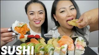 SUSHI Mukbang With SAS ASMR | N.E Let's Eat