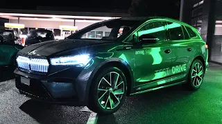 Skoda Enyaq iV 80X Sportline 2022 | Interior Exterior Lights at Night