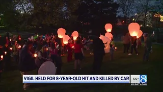Candles, lanterns honor girl killed in crash